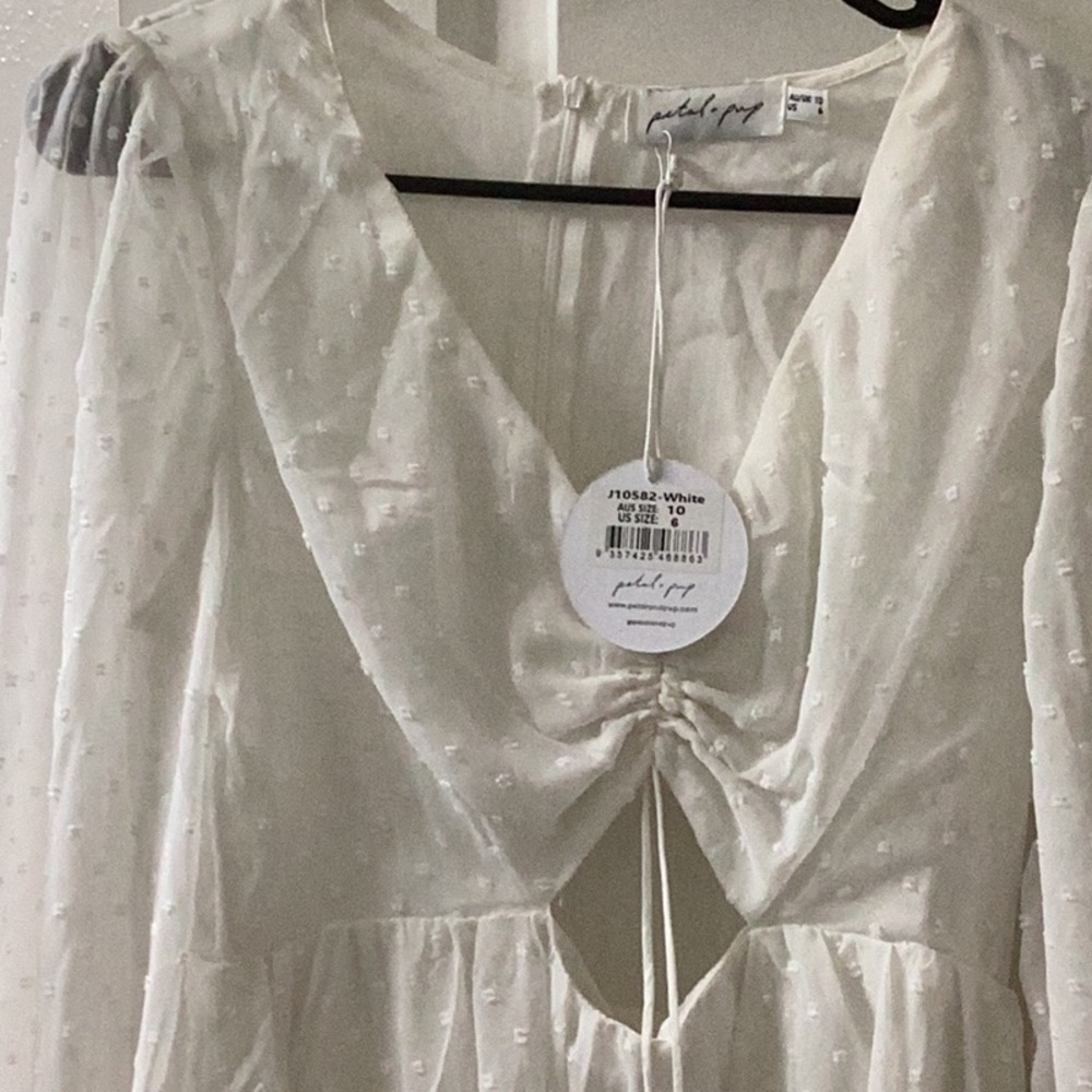 Petal & Pup Ivory Textured Dress - Picture 3 of 10